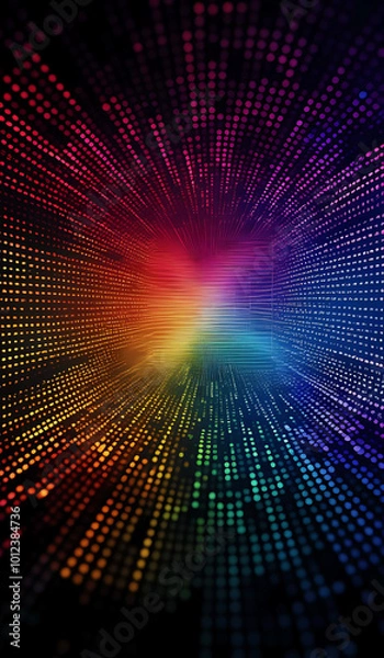 Fototapeta Rainbow digital networking, internet, cyber and business background