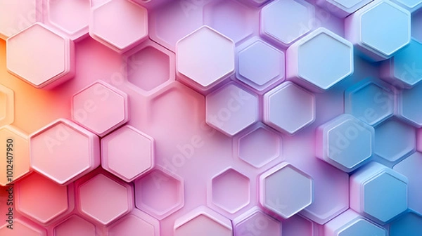 Fototapeta 3D Render Abstract Hexagon Background Illustration