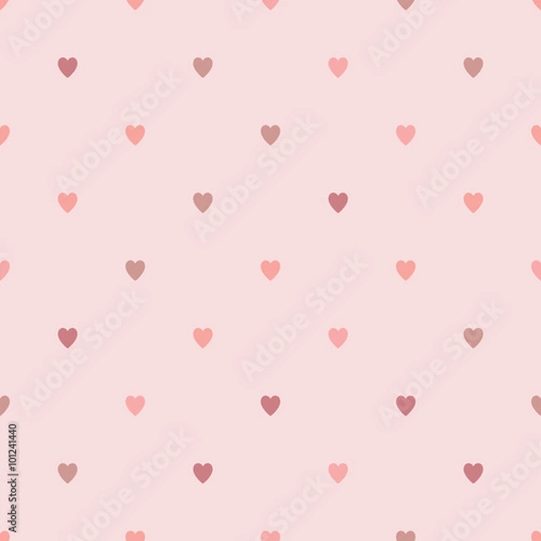 Obraz Seamless geometric pattern with hearts. Vector repeating texture