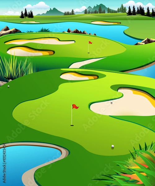 Fototapeta Beautiful golf course