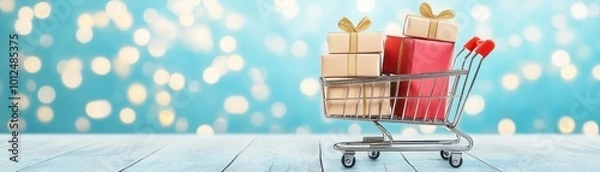 Fototapeta Hyper-realistic image of a laptop checkout page showing coupon code fields and Black Friday flash sales, with space for text at the top hyper realistic photo