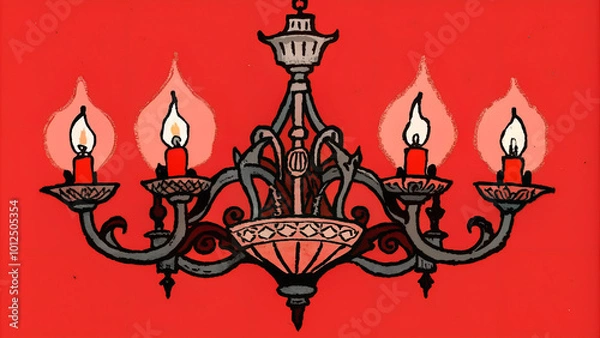 Fototapeta Elegant gothic chandeliers,