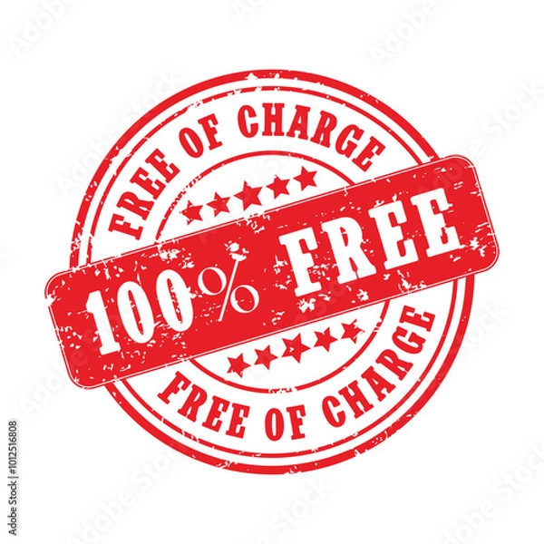 Fototapeta Free rubber ink stamp vector isolated on a white background
