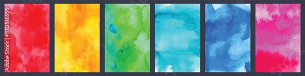 Obraz Big set of bright vector colorful watercolor background for poster, brochure or flyer