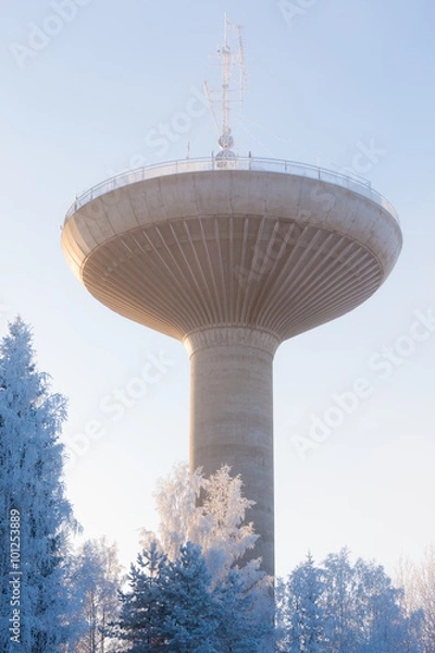 Obraz Water tower in cold winter weather