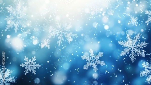 Fototapeta Winter Wonderland with Falling Snowflakes