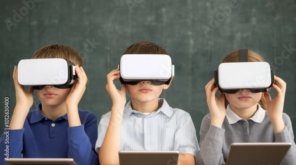 Fototapeta Innovative Tech Classroom with Virtual Reality Experience