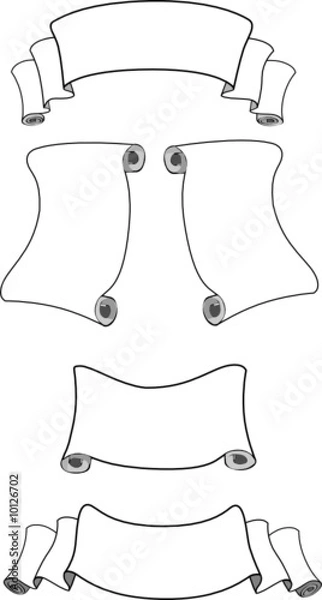 Obraz Manuscripts isolated on white background