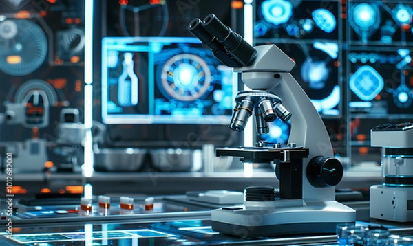 Fototapeta microscope in laboratory