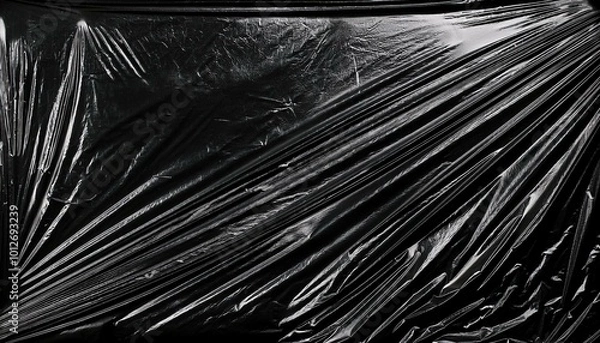 Fototapeta nylon plastic on black background