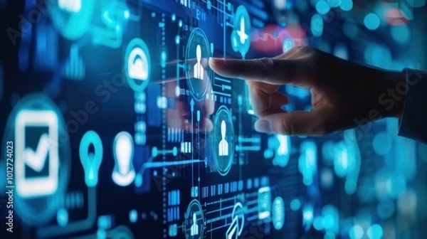 Fototapeta Human Resources Management, Digital Technology Interface