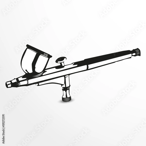 Obraz Airbrush. Vector illustration. Black and white view.