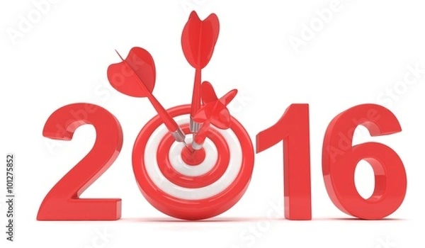 Fototapeta 2016 target 3d render illustration