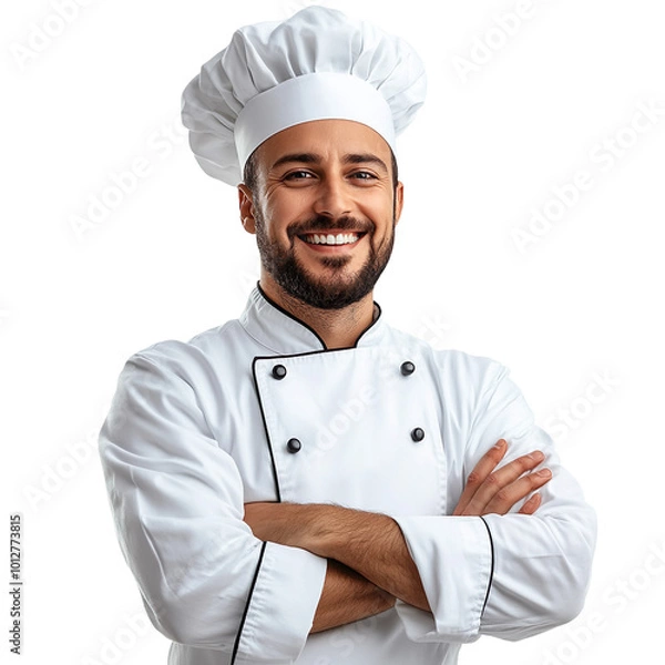 Obraz Chef smiling isolated on transparent background