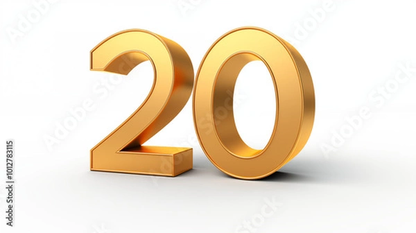 Obraz The number "20" on whitw background.