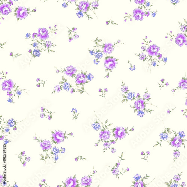 Fototapeta Beautiful and cute rose seamless pattern,