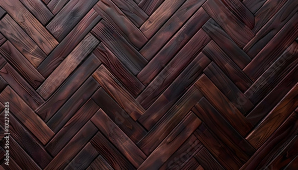 Fototapeta A rich, dark wooden herringbone pattern creates a stunning backdrop, emphasizing texture and craftsmanship.