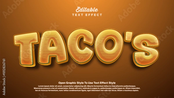 Fototapeta editable text tacos premium text effect style.