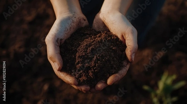 Obraz Hands Holding Soil