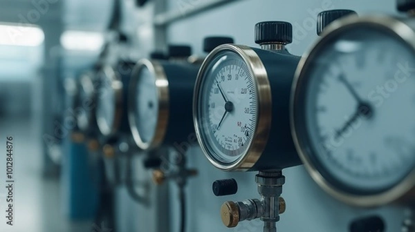 Obraz Pressure Gauges in Industrial Setting