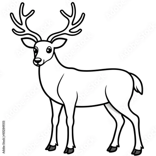 Fototapeta deer silhouette vector