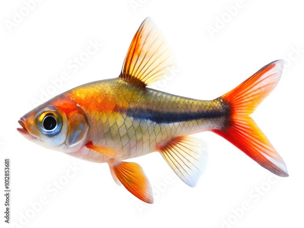 Fototapeta Clown Rasbora Fish swiming isolated on a transparent background