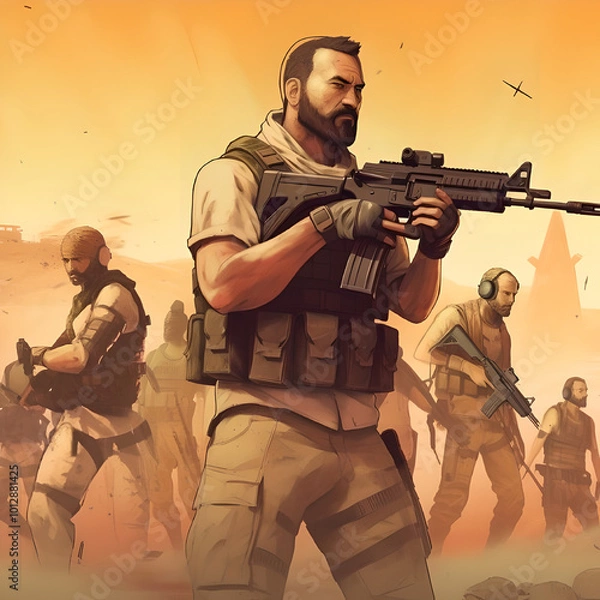 Obraz soldier with rifle