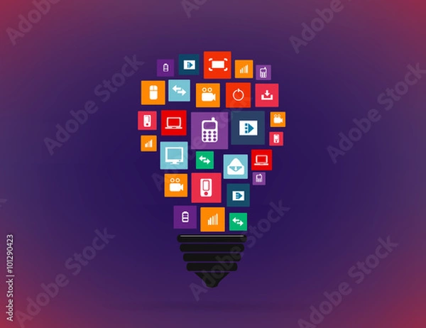 Obraz Abstract creative concept vector siluet hands of icons. For web and mobile applications isolated on background, illustration template design, Business infographic and social media.