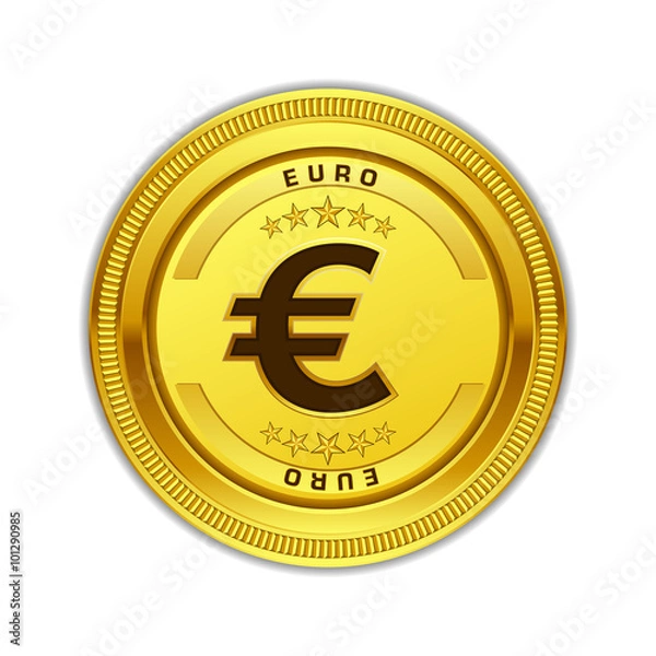 Fototapeta Euro Currency Sign Circular Vector Gold Web Icon Button