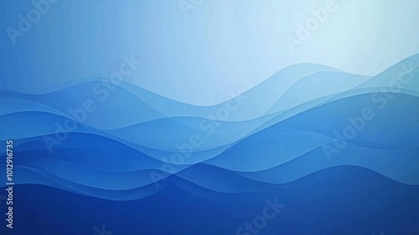 Obraz Abstract blue wave background with soft gradient.