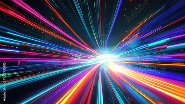 Obraz Dynamic Visualization of Internet Speed and Data Flow