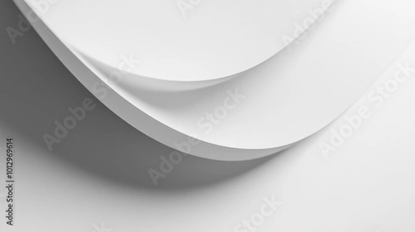 Fototapeta Abstract White Paper Curves