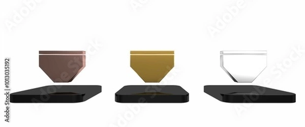 Fototapeta Colorful Swimming trunks icon isolated on white background. Minimalism concept. 3D render illustration