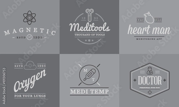 Fototapeta Medicine Health Vector Symbols Icons Can Be Used as Logotype Element or Icon, Illustration Ready for Print or Plotter Cut or Using as Logotype with High Quality
