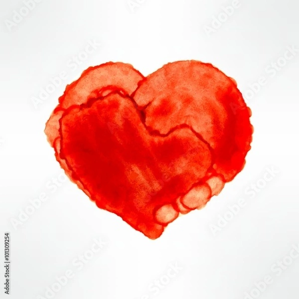 Obraz watercolor heart, vector element for your design