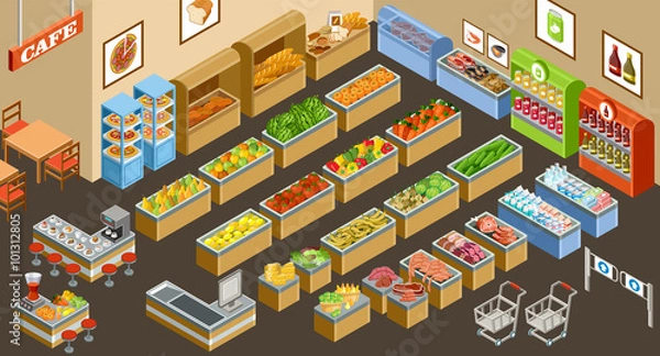 Obraz Izometryczny supermarket