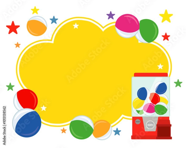 Obraz ガチャポン フレーム枠　背景（イエロー）