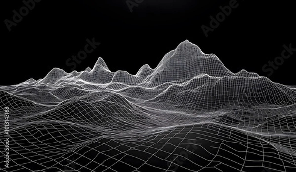 Fototapeta Black and metal plexus structure background design. Connection concept design, 3d render illustration design