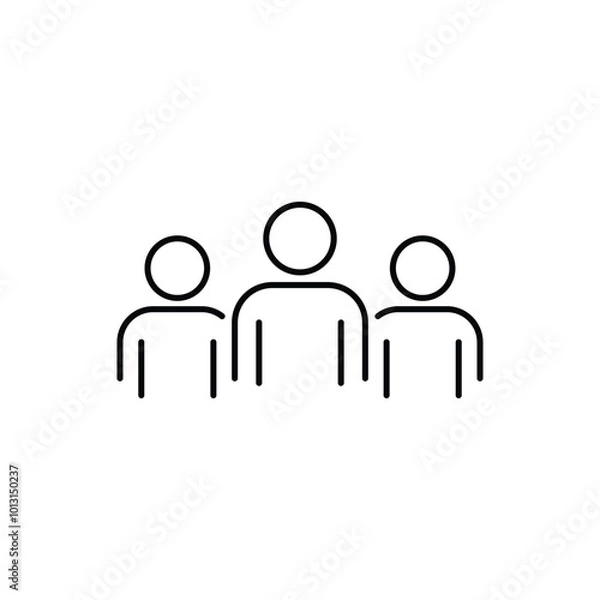 Fototapeta business client icon, people group line sign - vector illustration