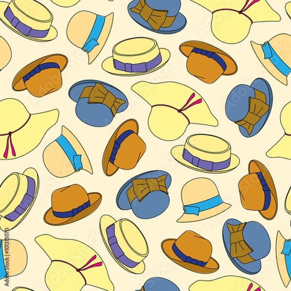 Obraz Seamless pattern with hats