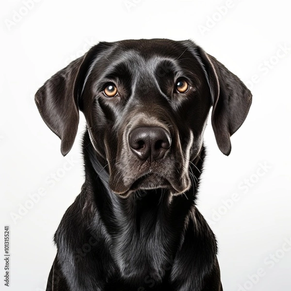 Fototapeta Labrador retriever dog on white background