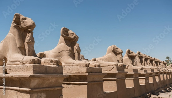 Fototapeta Architecture of ancient Egypt, Luxor. Places of rule of pharaohs, hieroglyphs