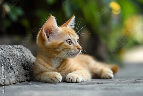 Fototapeta Adorable and Cute Kitten Background