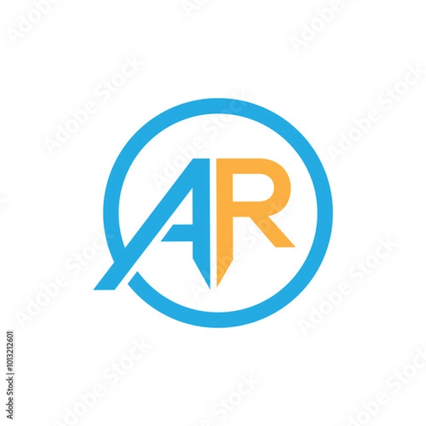 Fototapeta AR letter logo design, ar initial logo vector, ar logo for monogram and business