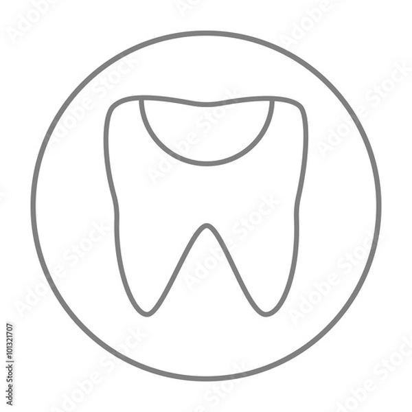 Obraz Tooth decay line icon.