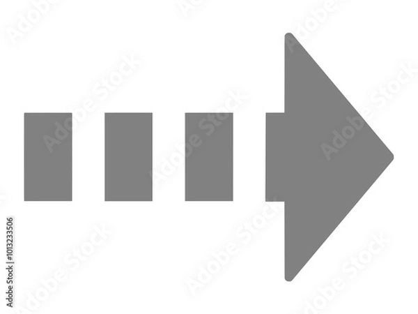 Fototapeta グレーの点線矢印