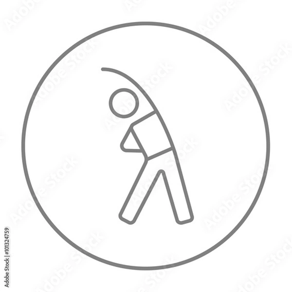 Obraz Man making exercises line icon.
