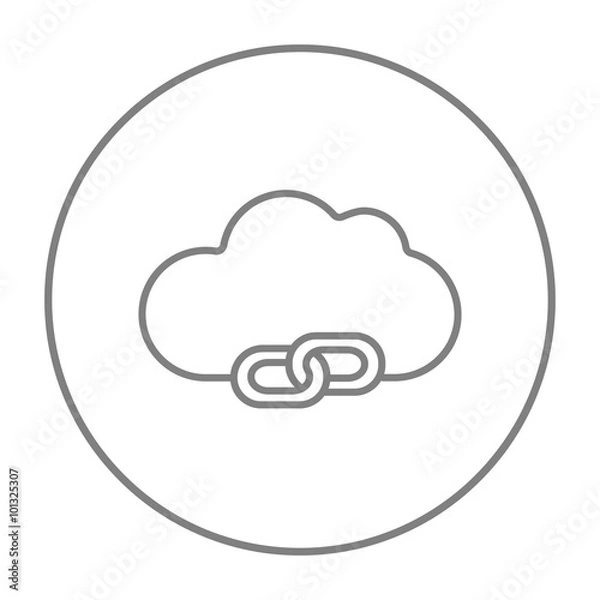 Fototapeta Cloud computing line icon.