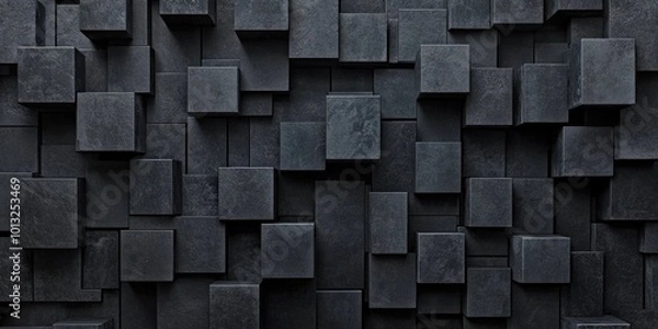 Obraz Stacked Black Cubes