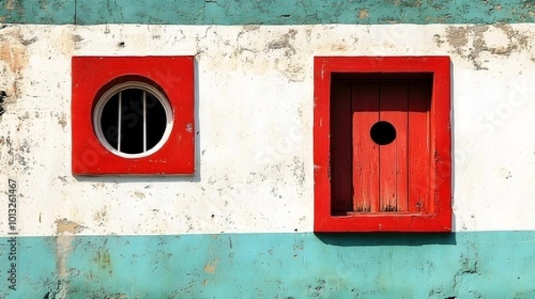 Fototapeta Vivid color palette contrasted by low lighting and subtle shadows, creating a visually balanced and persuasive background